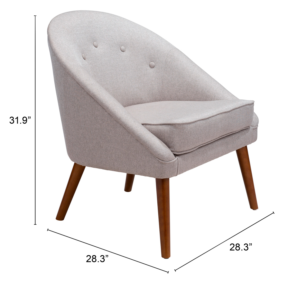 ZUO - Cruise Chair Accent in Gray/Brown