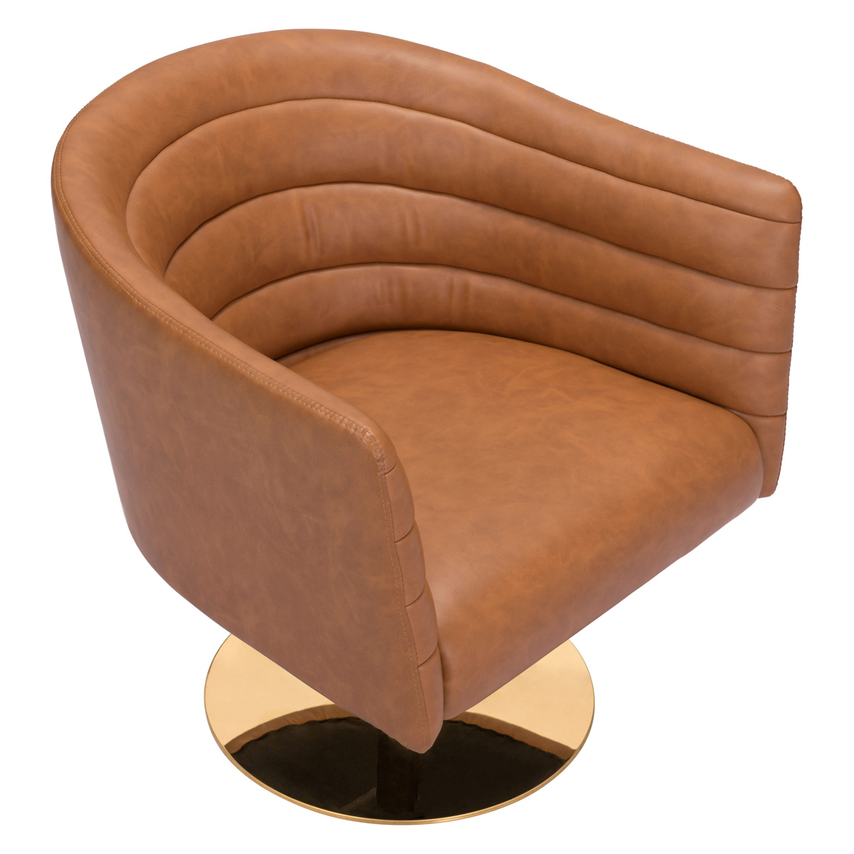 ZUO Justin Accent Chair - Brown/Gold
