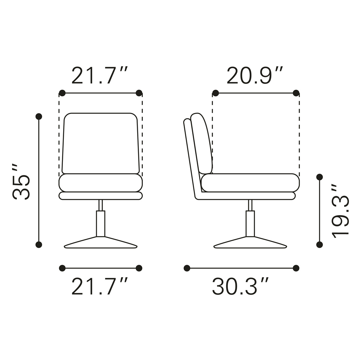 ZUO Rory Accent Chair - Brown/Silver