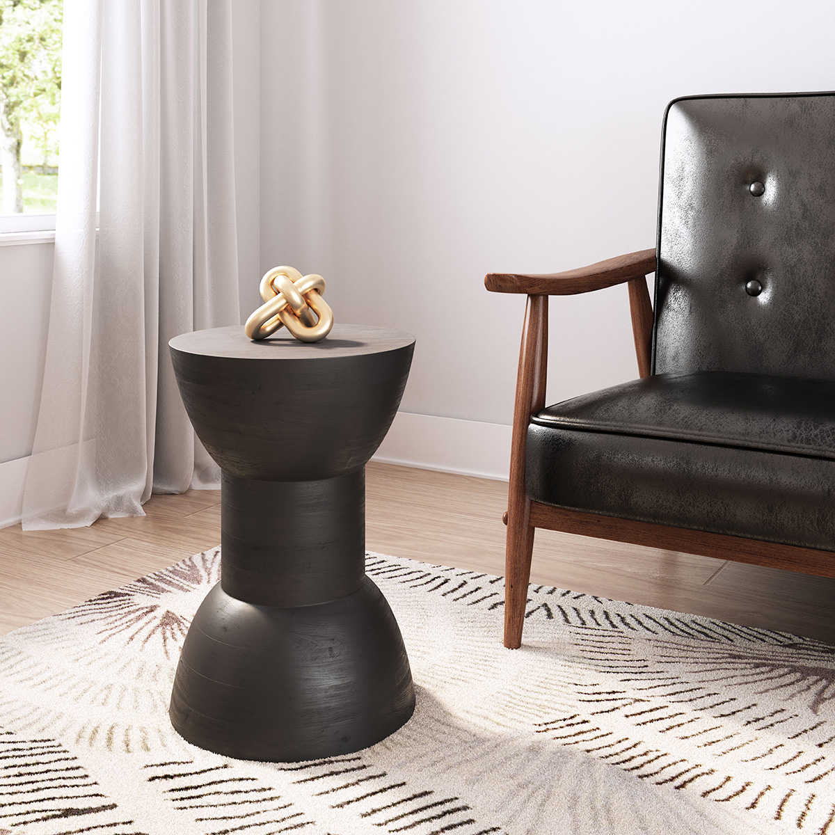 ZUO - Wisdom Table Stool in Matte Black