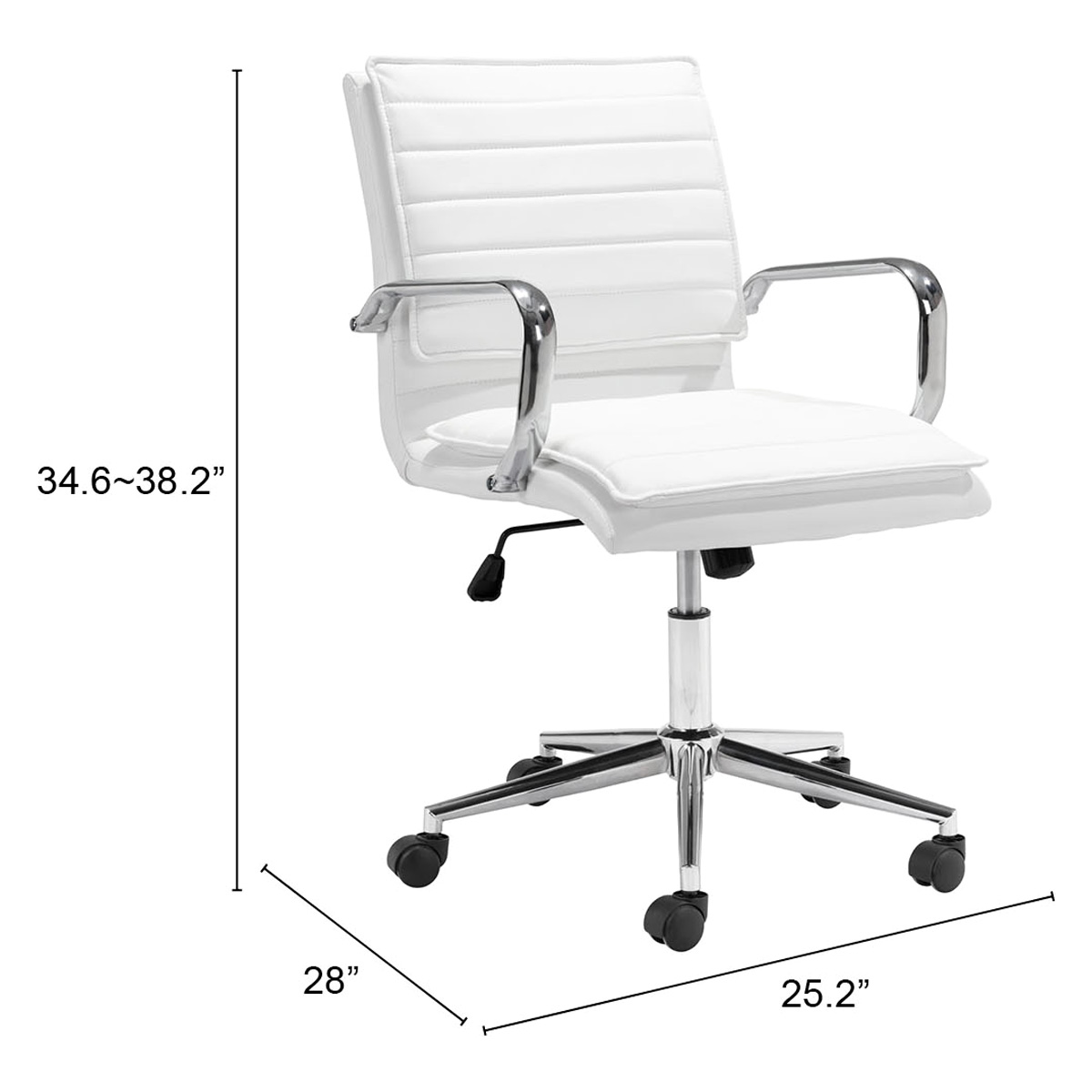 ZUO Partner Office Chair - White/Chrome