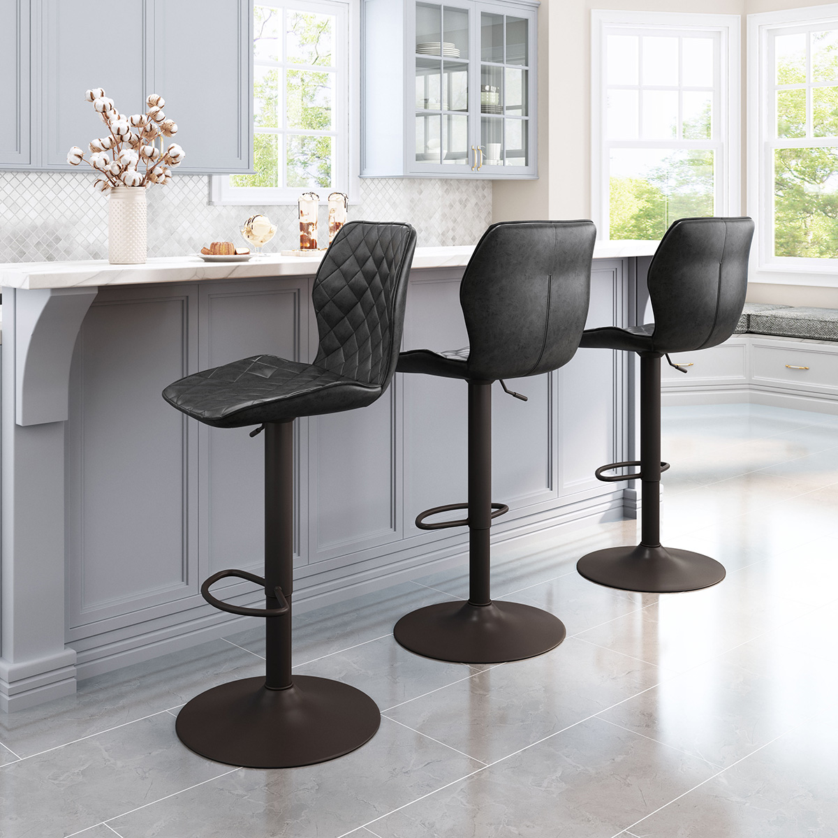 ZUO Seth Bar Chair - Vintage Black