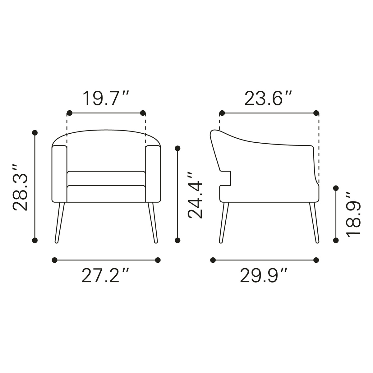 ZUO Berkeley Accent Chair - Vintage Brown/Black
