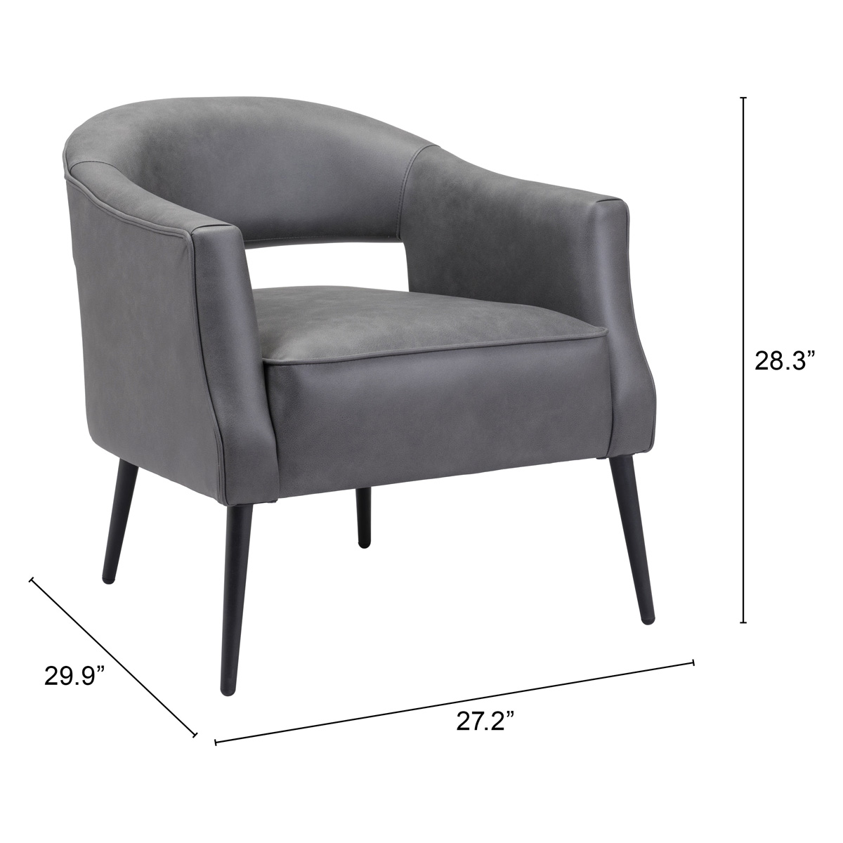 ZUO Berkeley Accent Chair - Vintage Gray/Black