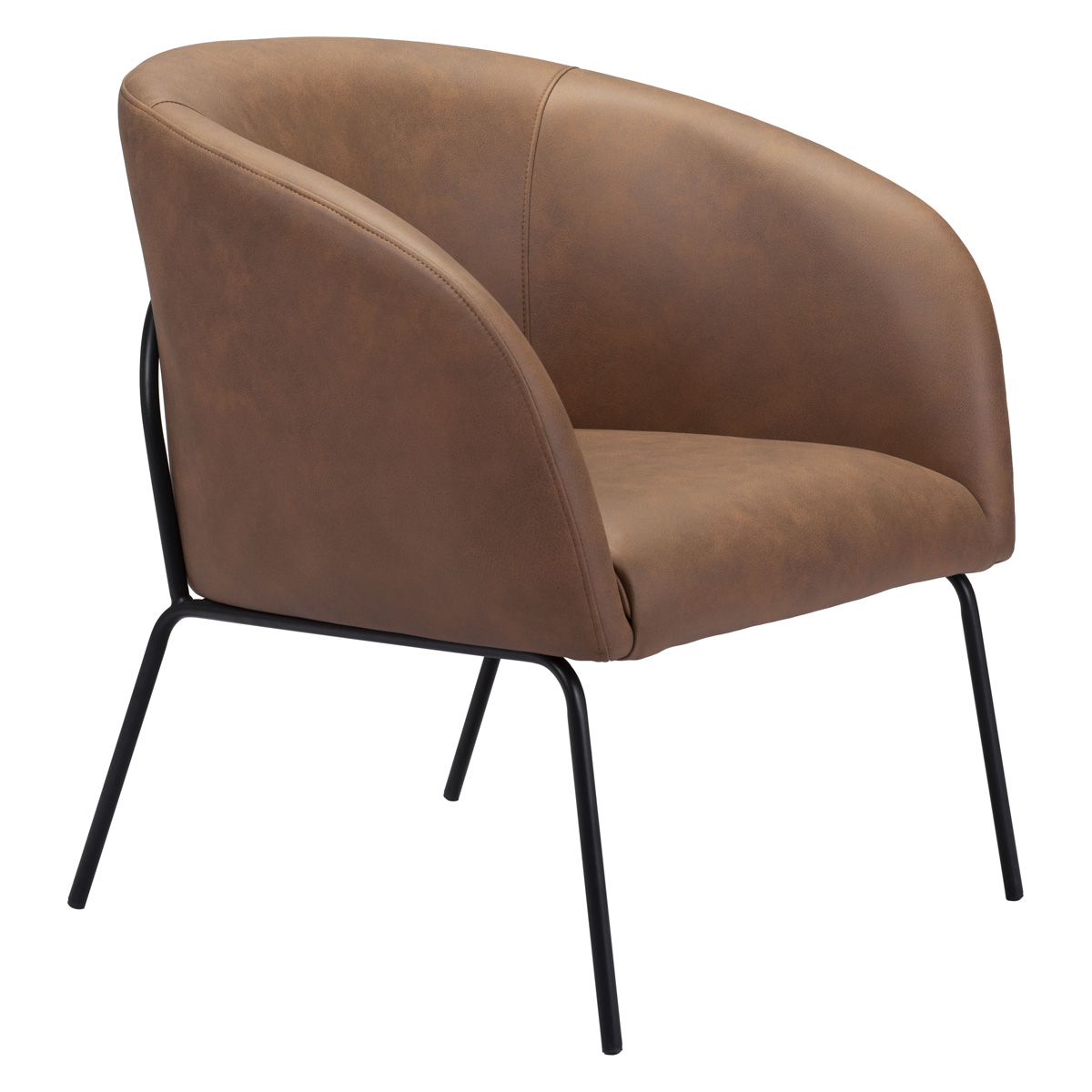 ZUO Quinten Accent Chair - Vintage Brown/Gold