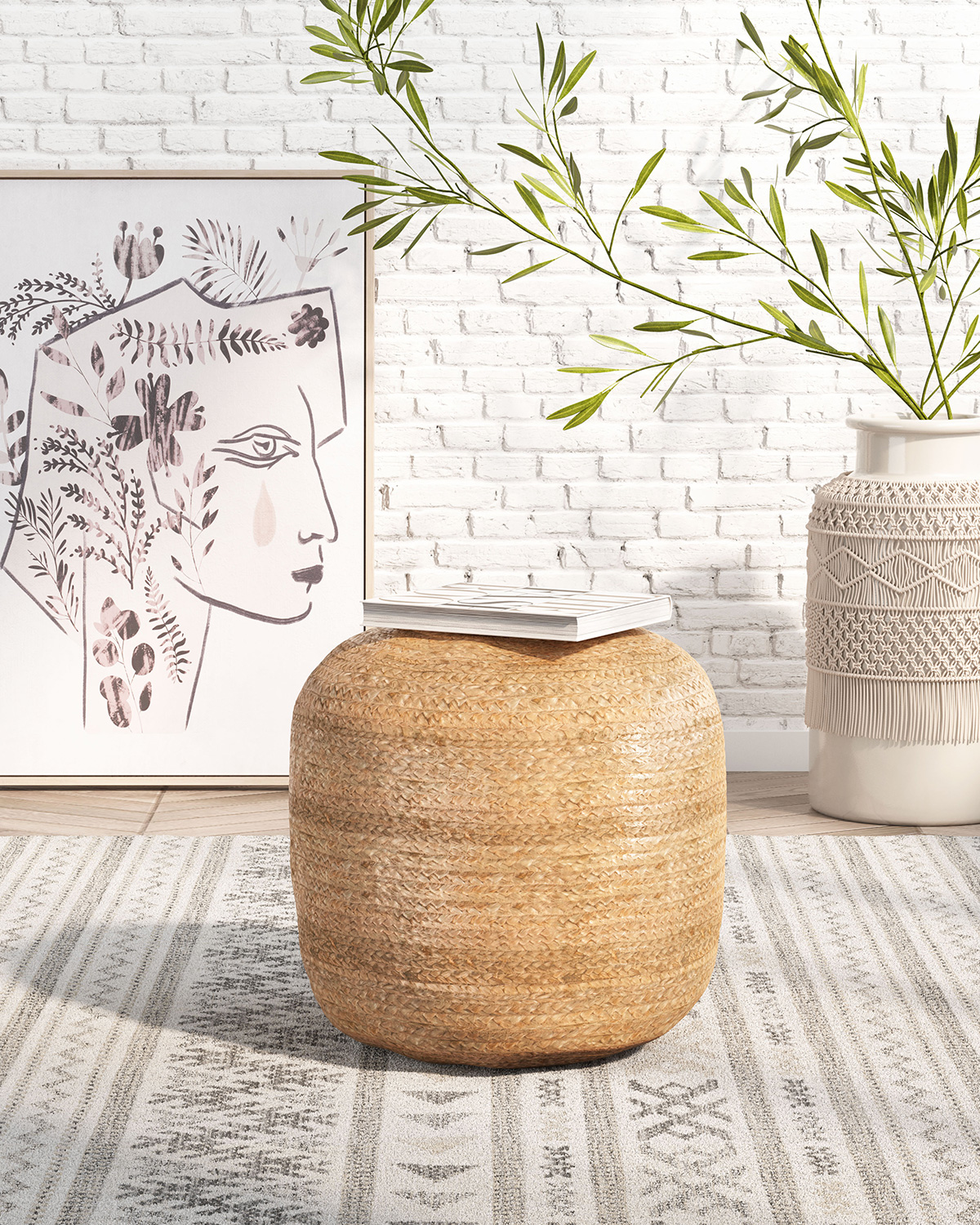 ZUO Lillian Ottoman - Beige