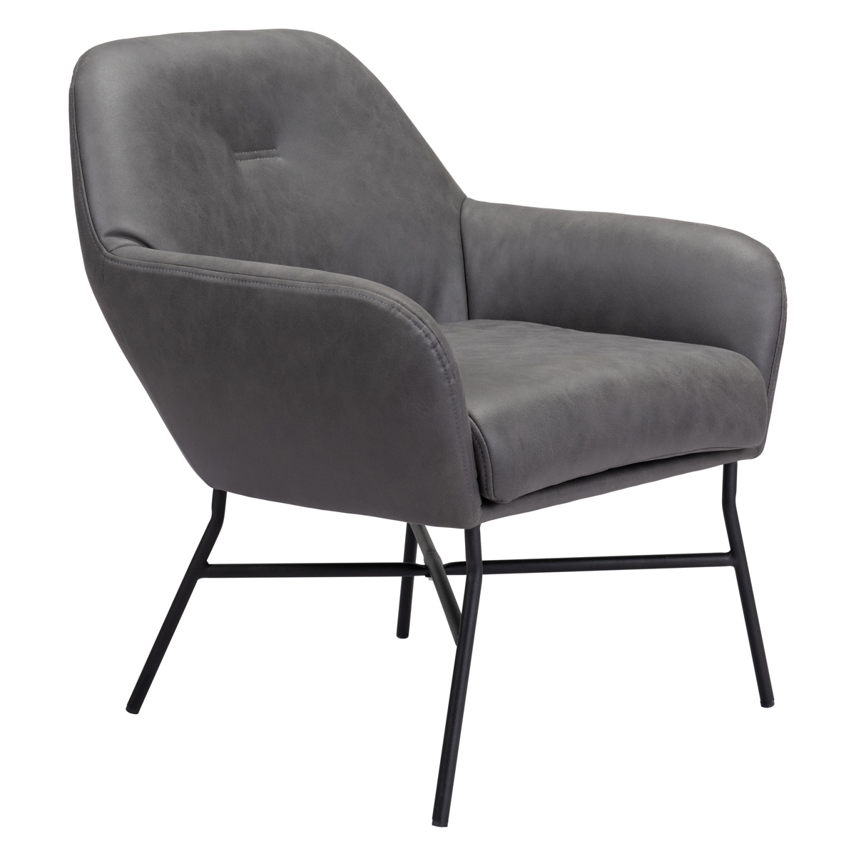 ZUO Hans Accent Chair - Vintage Gray/Matte Black
