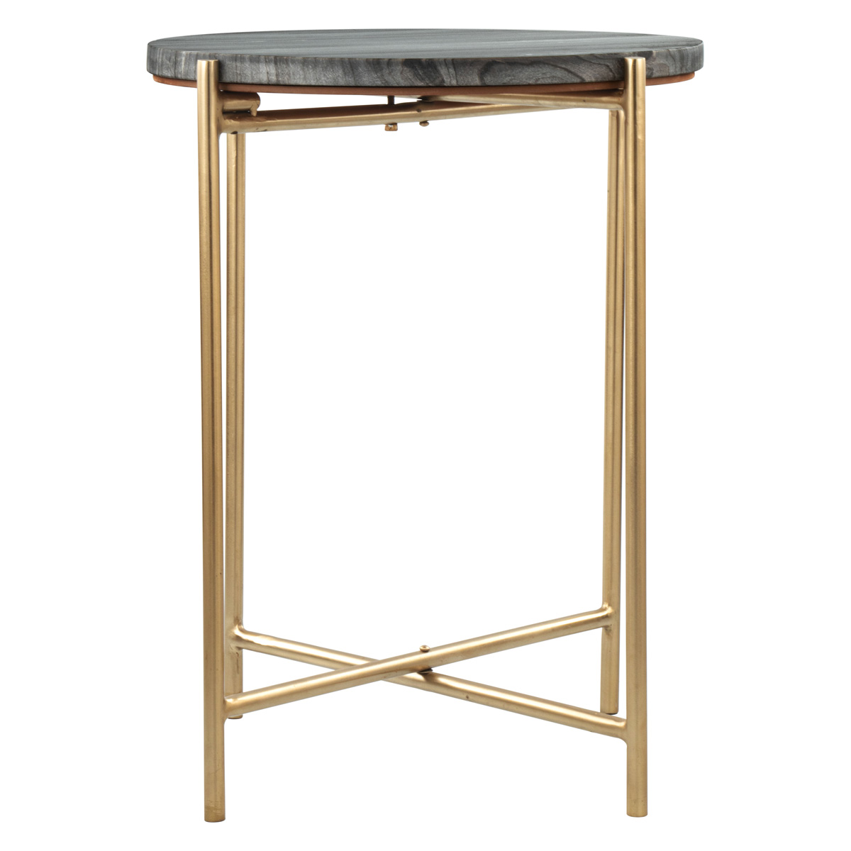 ZUO - David Side Table in Gray/Gold