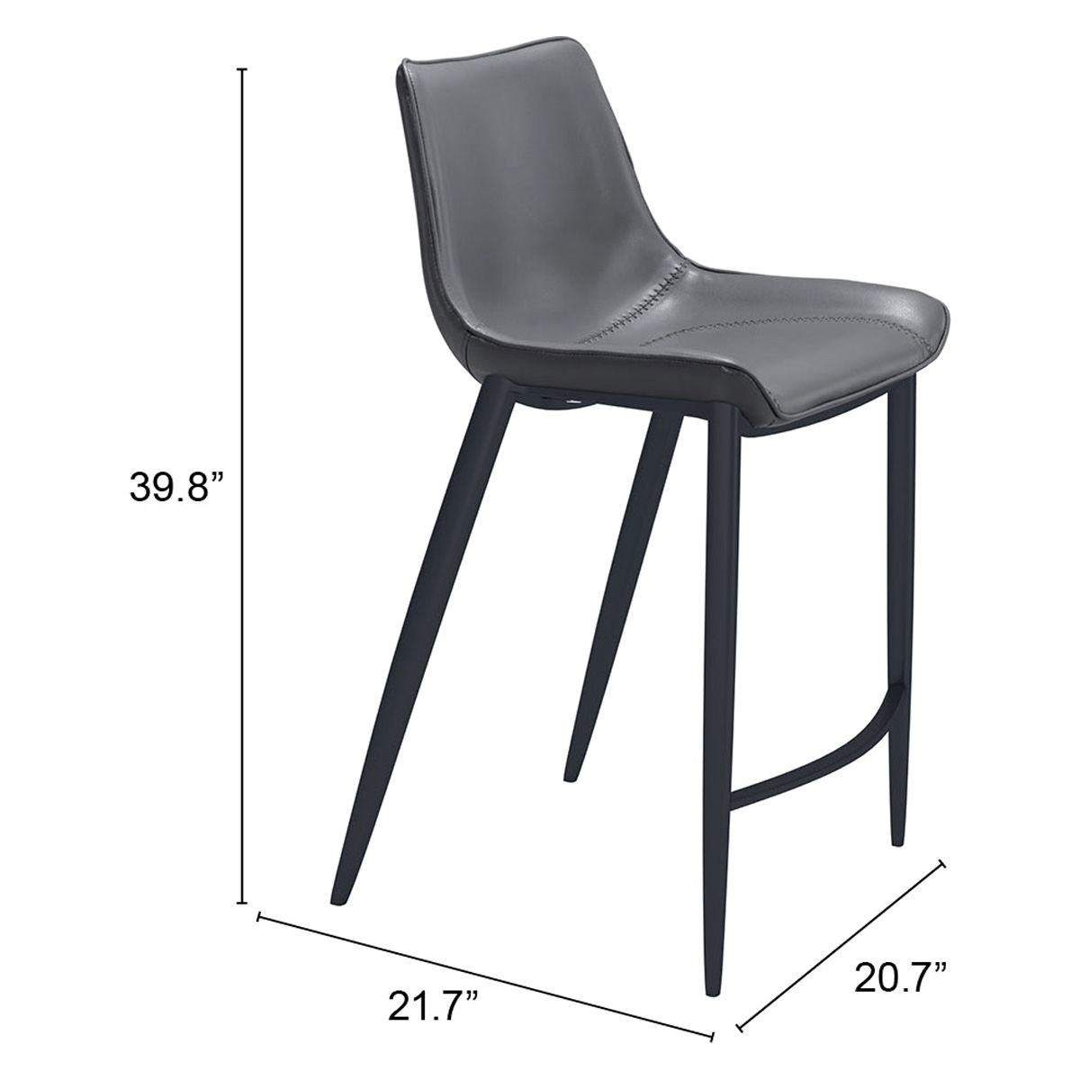 ZUO - Magnus Counter Chair in Dark Gray/Black