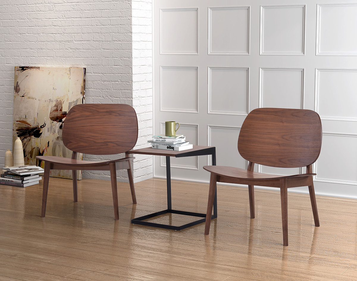 ZUO - Priest Lounge Chair in Walnut