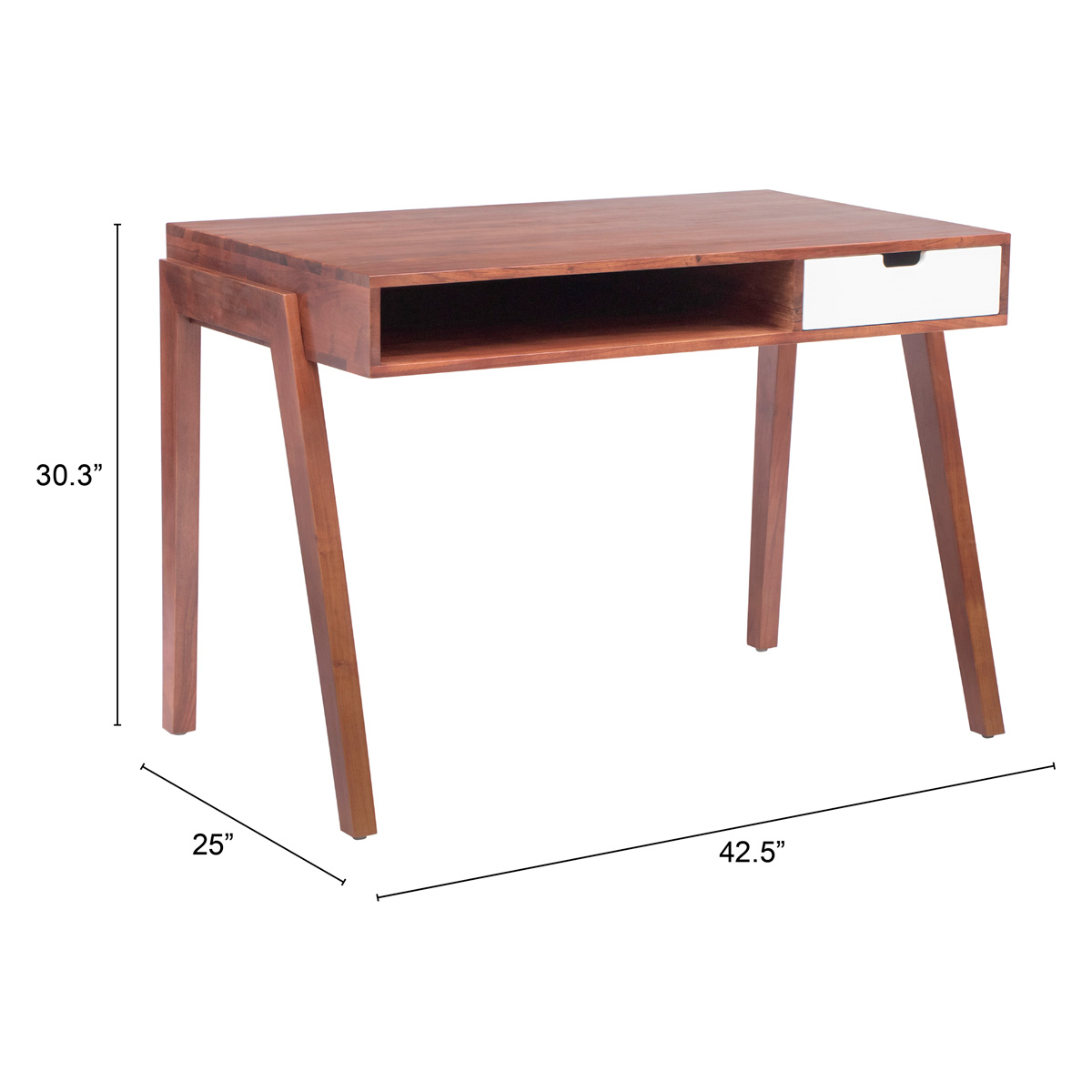 ZUO - Linea Desk in Brown/White