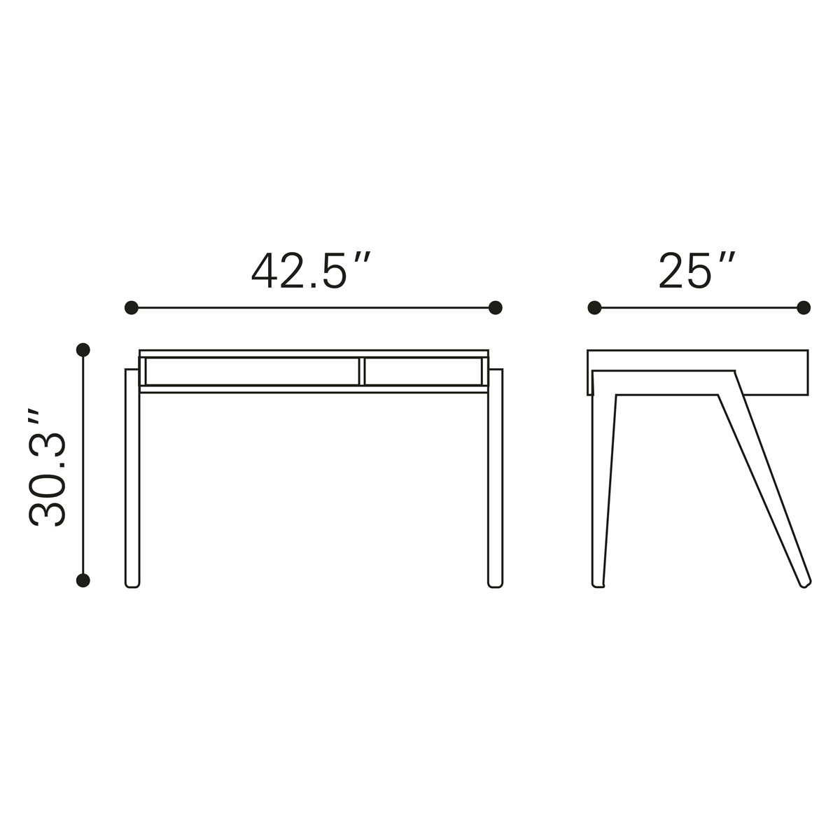 ZUO - Linea Desk in Brown/White