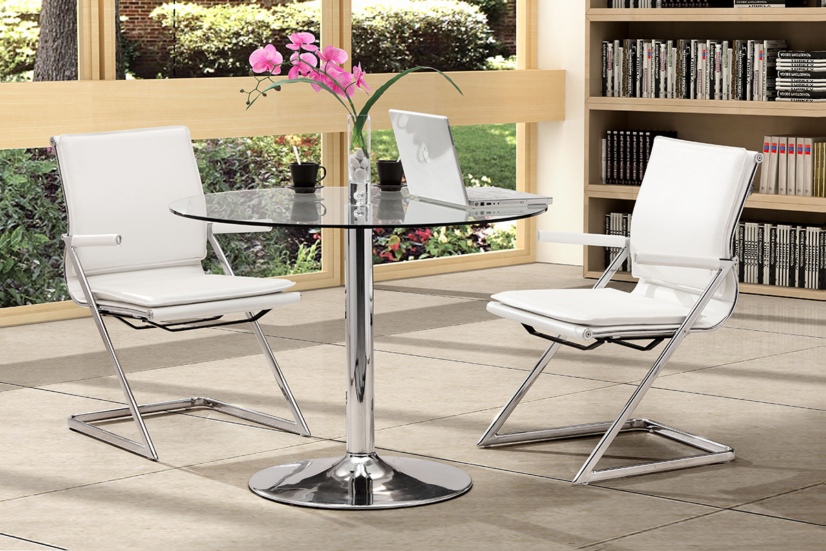 ZUO Lider Plus Conference Chair (Set Of 2) - White/Silver