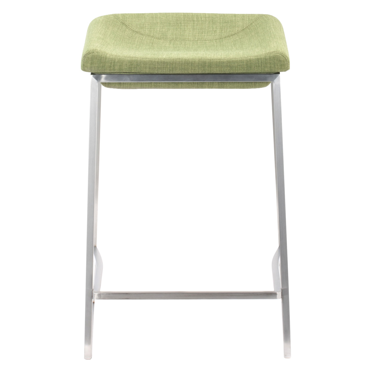 ZUO Lids Counter Stool (Set Of 2) - Green/Silver