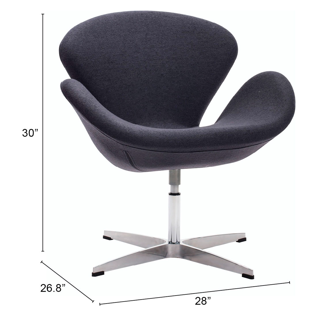 ZUO Pori Occasional Chair - Gray/Silver