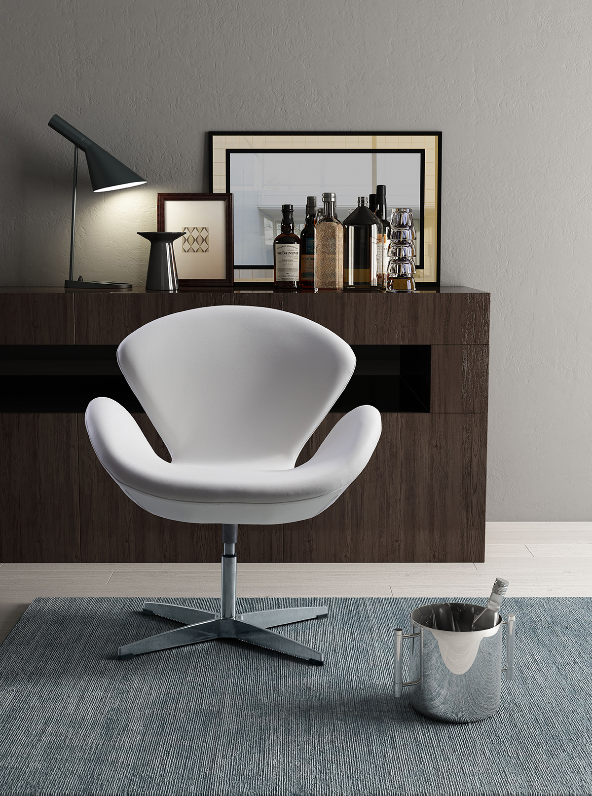 ZUO Pori Occasional Chair - White/Silver