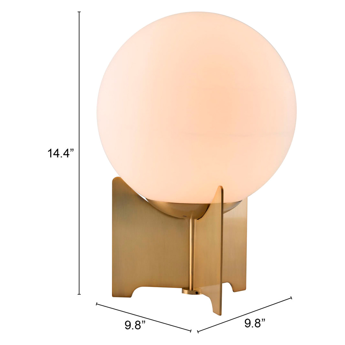 ZUO - Pearl Table Lamp in White/Brushed Brass