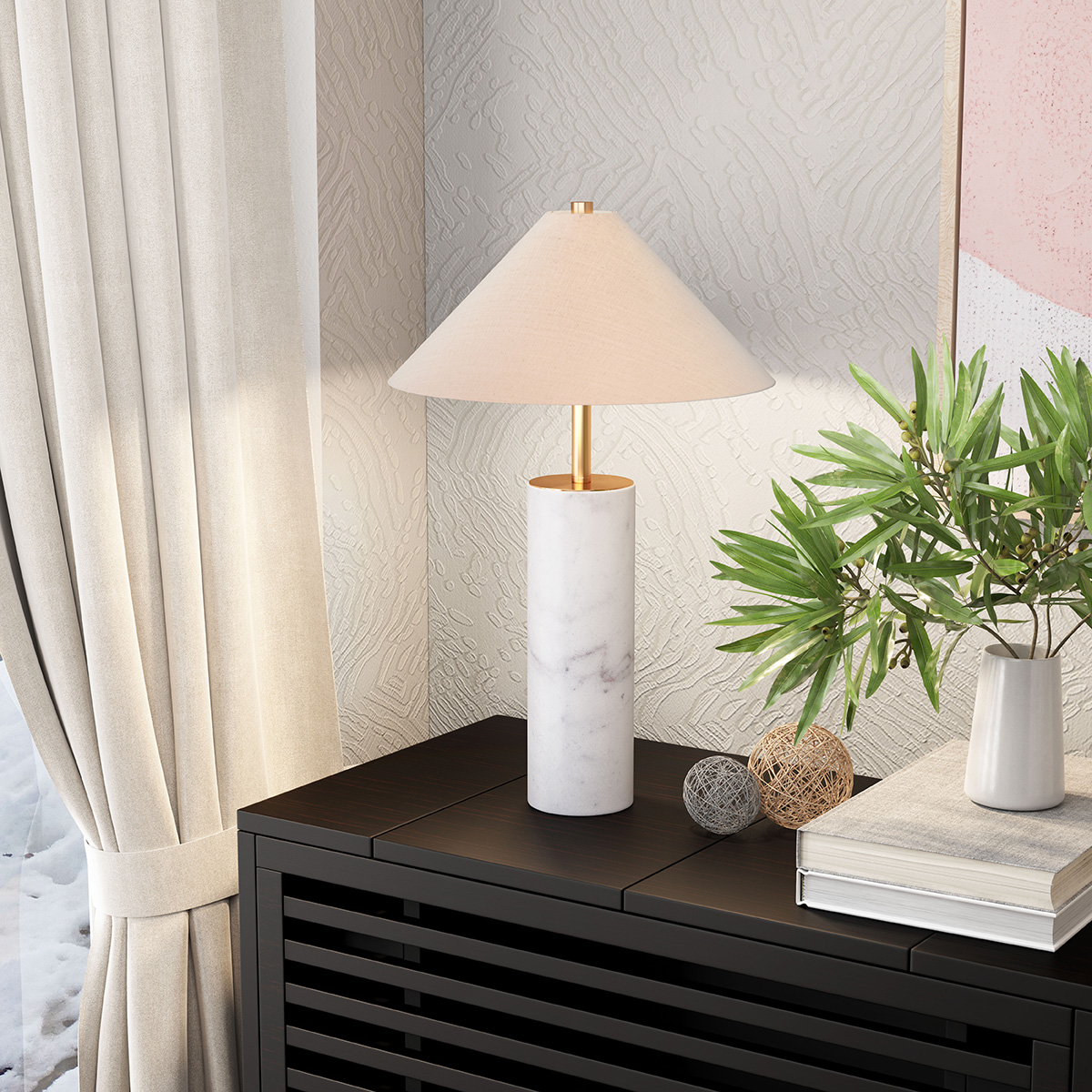 ZUO - Ciara Table Lamp in Beige/White