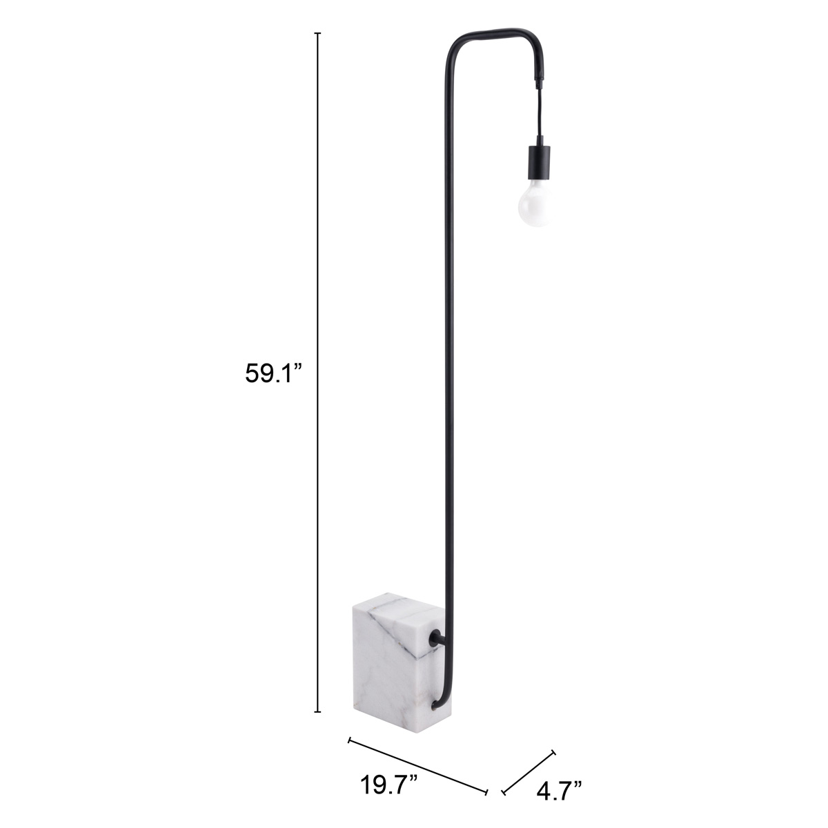 ZUO - Lancia Floor Lamp in Black