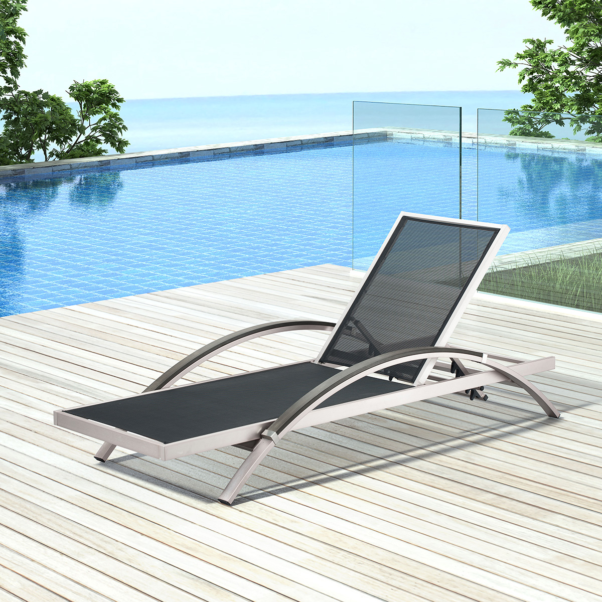 ZUO - Metropolitan Chaise Lounge (Set Of 2) in Silver