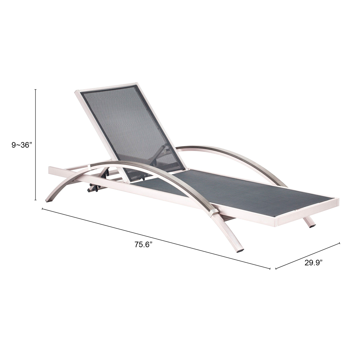 ZUO - Metropolitan Chaise Lounge (Set Of 2) in Silver