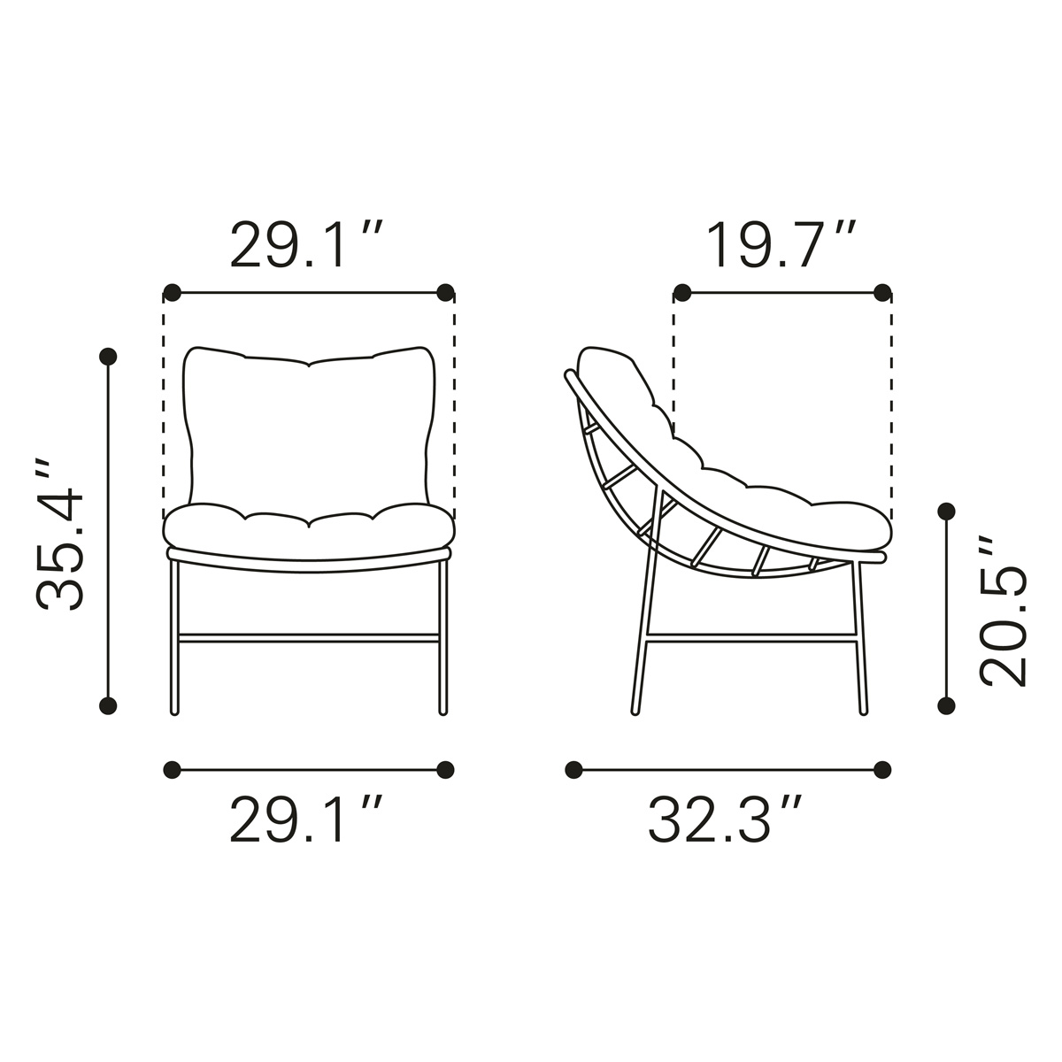 ZUO - Merilyn Accent Chair in Beige/Natural