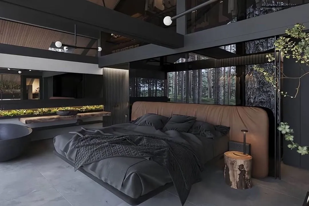Gorgeous Dark Bedroom Design.