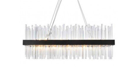 Elegant™ 3000G48BK Chandelier - Black, L 48