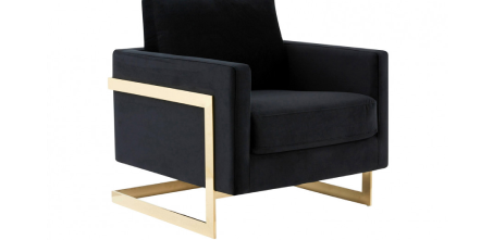 LeisureMod™ Lincoln Velvet Accent Armchair